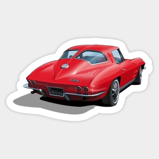 1963 corvette in red Sticker